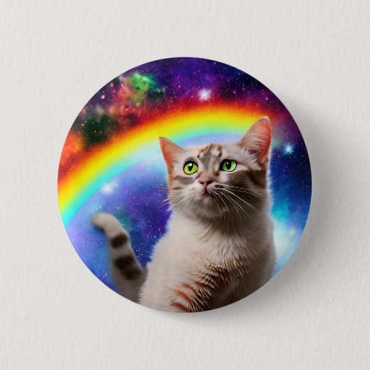 Space Cat Badge Ronde Button 5,7 Cm (Voorkant)