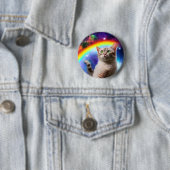 Space Cat Badge Ronde Button 5,7 Cm (In situ)