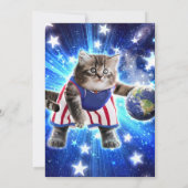 Space cat basketbal spelen kaart (Achterkant)