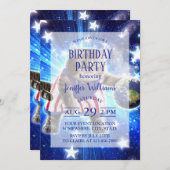 Space cat basketbal spelen kaart (Voorkant / Achterkant)