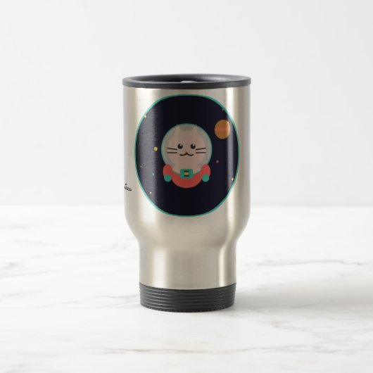 Space Cat Coffee Mug - Cosmic Kitty Astronaut Cup Reisbeker (Center)