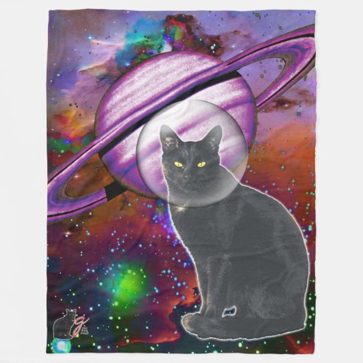 Space-Cat Cosmo Fleece Deken (Voorkant)