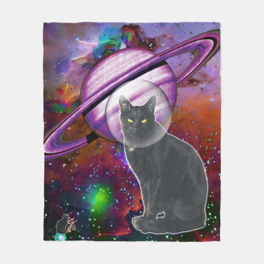 Space-Cat Cosmo Fleece Deken (Voorkant)