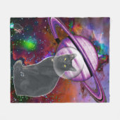 Space-Cat Cosmo Fleece Deken (Voorkant (Horizontaal))