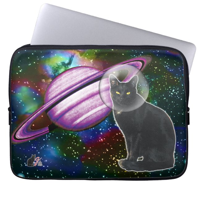 Space-Cat Cosmo Laptop Sleeve (Voorkant)