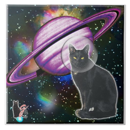 Space-Cat Cosmo Tegel Tegeltje (Voorkant)