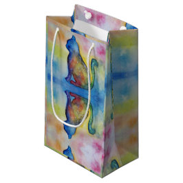 Space Cat Custom Gift Bag - Klein, glanzend Klein Cadeauzakje