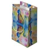 Space Cat Custom Gift Bag - Klein, glanzend Klein Cadeauzakje (Achterkant Gekanteld)