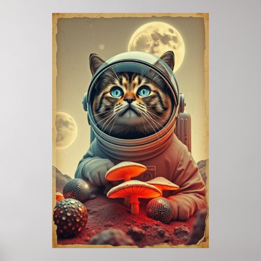 Space Cat Disco Trip Poster (Voorkant)