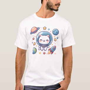 Space Cat Explorer - Kawaii Cosmic Kat Design T-shirt