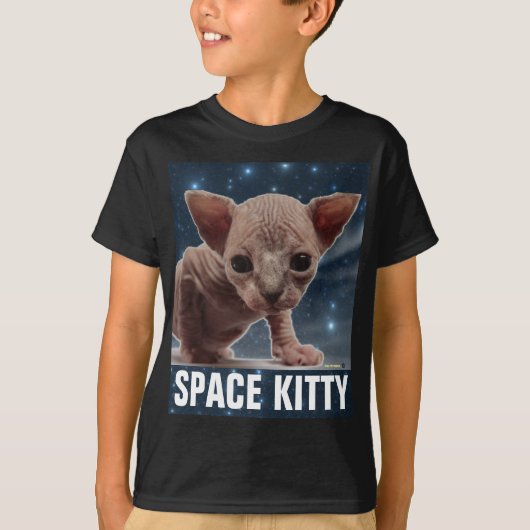 SPACE CAT Funny Boys Kinder T-shirts (Voorkant)