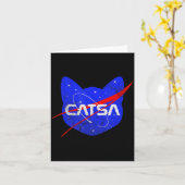 Space Cat Funny Universe Catsa  Kaart (Gele Bloem)