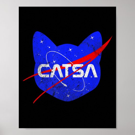 Space Cat Funny Universe Catsa Poster (Voorkant)