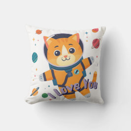 Space Cat Galaxy Throw Pillow 16"x16" Kussen