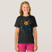 Space Cat Girl's Cool Astronaut Kat T-shirt (Voorkant volledig)