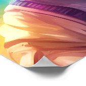 Space Cat Illustratie Kunst, Astronaut Cat Digitaa Poster (Hoek)