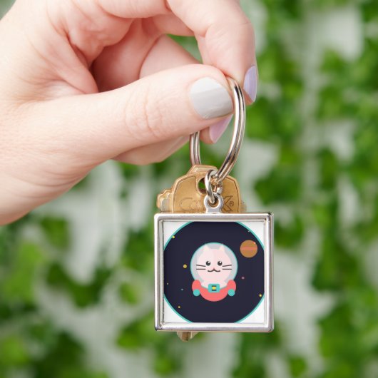 Space Cat Keychain (Hand)
