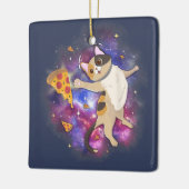 Space Cat Kitten Astronaut Funny Pizza Mars Alien Keramisch Ornament (Links)
