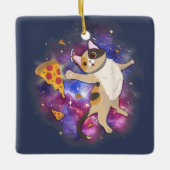 Space Cat Kitten Astronaut Funny Pizza Mars Alien Keramisch Ornament (Voorkant)