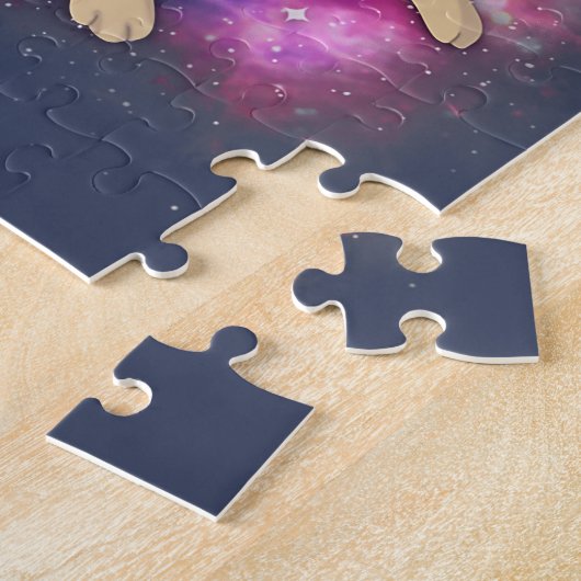 Space Cat Kitten Astronaut Funny Pizza Mars Alien Legpuzzel (Zijkant)