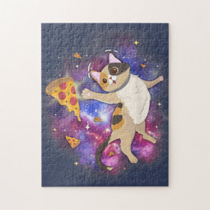 Space Cat Kitten Astronaut Funny Pizza Mars Alien Legpuzzel