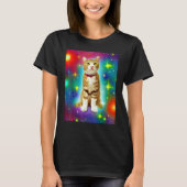 Space Cat Kitty Kitten In Cat Style T-shirt (Voorkant)