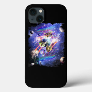 Space Cat Laser Oog Kittens Katten Met Lasers Glas Case-Mate iPhone Case