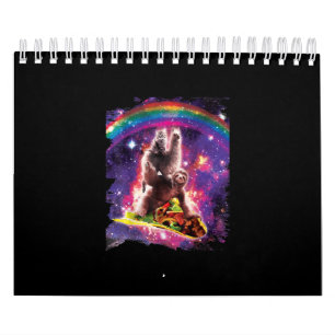 Space Cat Llama Sloth Riding Kalender