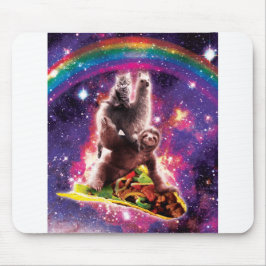 Space Cat Llama Sloth Riding Taco Muismat