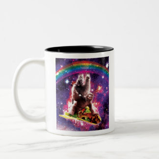 Space Cat Llama Sloth Riding Taco Tweekleurige Koffiemok