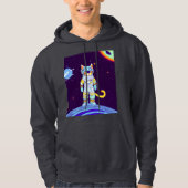 SPACE CAT MANNEN grappige overhemden Hoodie (Voorkant)