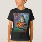 Space Cat Meme Galaxy Universe Pizza Kat Kitten T-shirt (Voorkant)