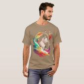 Space Cat op Galay Cat Lover retro T-shirt (Voorkant volledig)