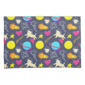 Space Cat Patroon Kussensloop (Voorkant-Rechts)