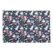 Space Cat Patroon Kussensloop (Achterkant-Rechts)