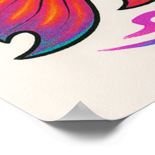 Space Cat Riding Fish Poster (Hoek)