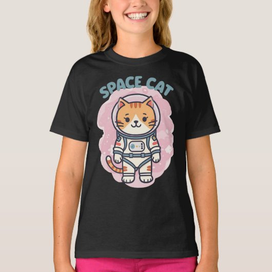 SPACE CAT Ruimtevaarder T-shirt (Voorkant)
