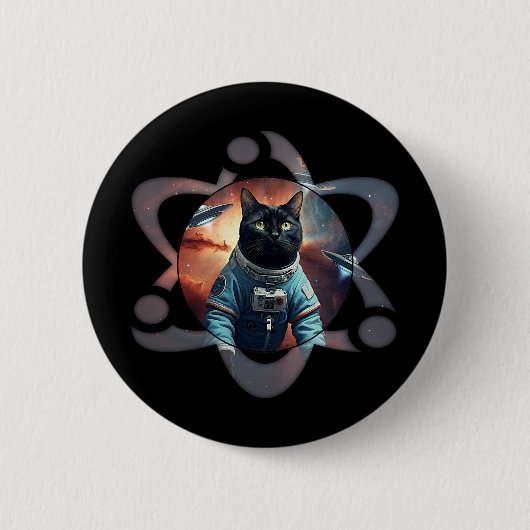 Space Cat Science Ronde Button 5,7 Cm (Voorkant)