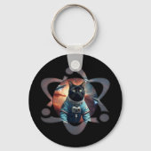 Space Cat Science Sleutelhanger (Voorkant)