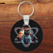 Space Cat Science Sleutelhanger (Voorkant)