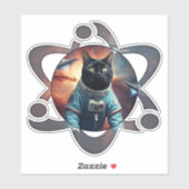 Space Cat Science Sticker (Vel)
