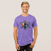 Space Cat Science Tri-Blend Shirt (Voorkant volledig)