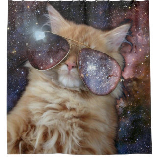 Space Cat Shower Curtain Douchegordijn