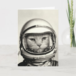 Space Cat Verjaardag Kaart