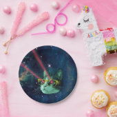 Space cat with yelow glasses papieren bordje (Feest)
