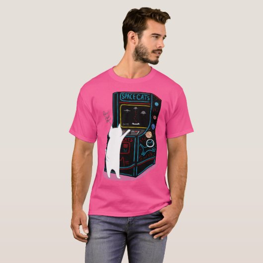 Space Cats Pew Pew Pew T-shirt (Voorkant volledig)