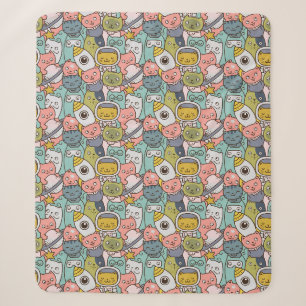 Space Cats Sherpa Blanket Deken