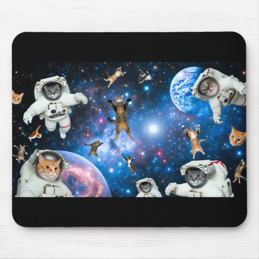 Space Cats Stars Planets Astronauts Muismat (Voorkant)