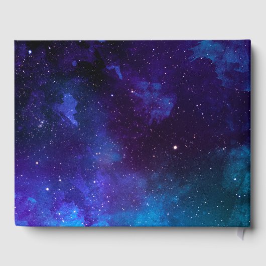 Space Celestial Wedding | Elegant Galaxy Cosmic Gastenboek (Achterkant)