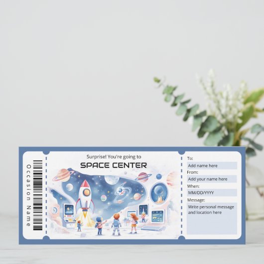  Space Center Gift Certificate Kaart (Staand voorkant)